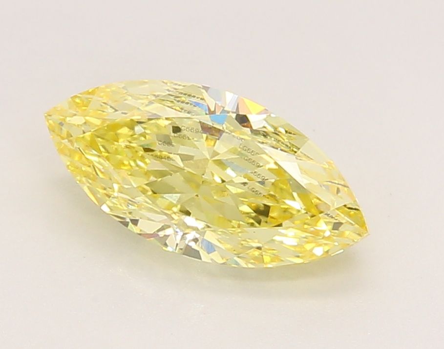 Lab-Grown Marquise Diamond - 1.67 Carats, Fancy Vivid Yellow Color, VVS2 Clarity - Certified by IGI - Report Number: LG669480425