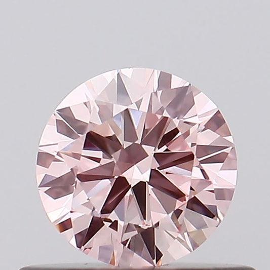 Lab-Grown Round Diamond - 0.44 Carats, Fancy Intense Pink Color, VS1 Clarity - Certified by IGI - Report Number: LG689580155