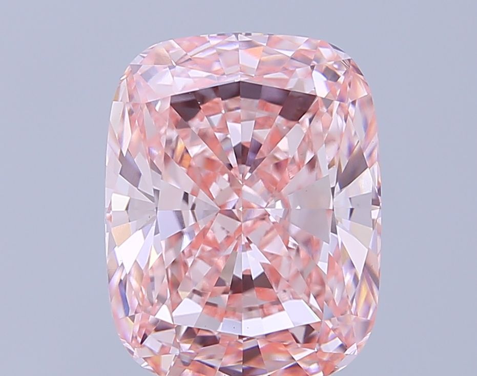 Lab-Grown Cushion Diamond - 6.03 Carats, Fancy Vivid Pink Color, VS1 Clarity - Certified by IGI - Report Number: LG646475664