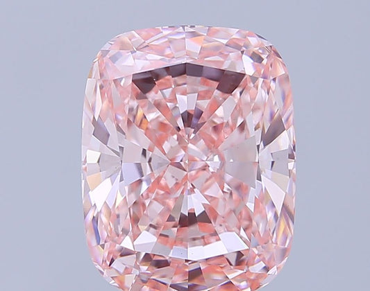 Lab-Grown Cushion Diamond - 6.03 Carats, Fancy Vivid Pink Color, VS1 Clarity - Certified by IGI - Report Number: LG646475664