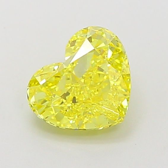 Lab-Grown Heart Diamond - 1.27 Carats, Fancy Vivid Yellow Color, VVS2 Clarity - Certified by IGI - Report Number: LG660455192
