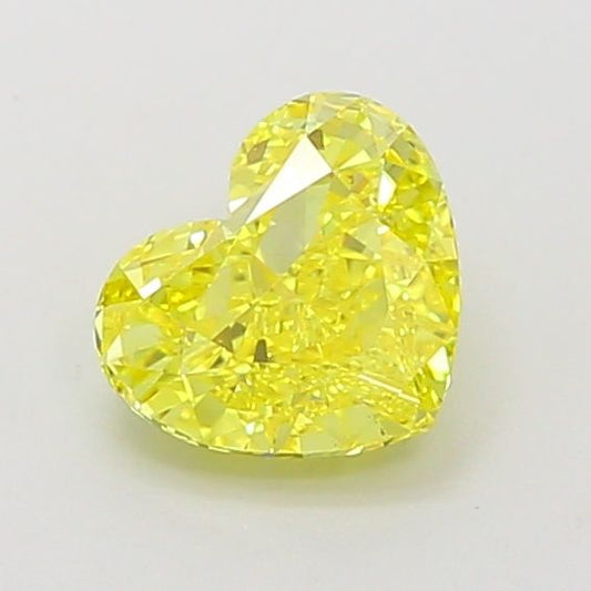 Lab-Grown Heart Diamond - 1.27 Carats, Fancy Vivid Yellow Color, VVS2 Clarity - Certified by IGI - Report Number: LG660455192