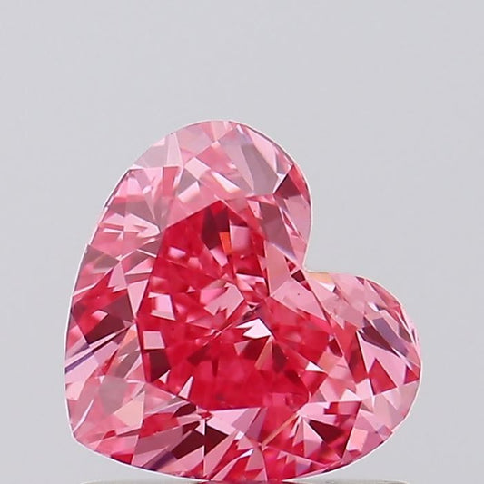 Lab-Grown Heart Diamond - 1.0 Carats, Fancy Vivid Pink Color, VS2 Clarity - Certified by IGI - Report Number: LG598326987