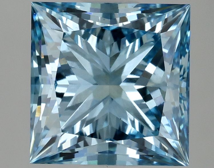 Lab-Grown Princess Diamond - 3.07 Carats, Fancy Vivid Blue Color, VS1 Clarity - Certified by IGI - Report Number: LG635403468
