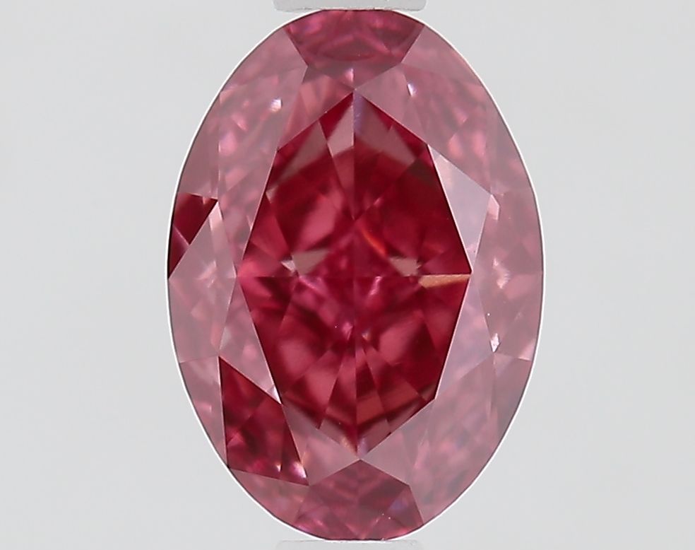 Lab-Grown Oval Diamond - 1.01 Carats, Fancy Vivid Pink Color, VS1 Clarity - Certified by IGI - Report Number: LG662471744