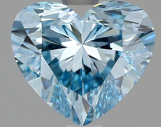 Lab-Grown Heart Diamond - 1.54 Carats, Fancy Vivid Blue Color, VS1 Clarity - Certified by IGI - Report Number: LG639447685