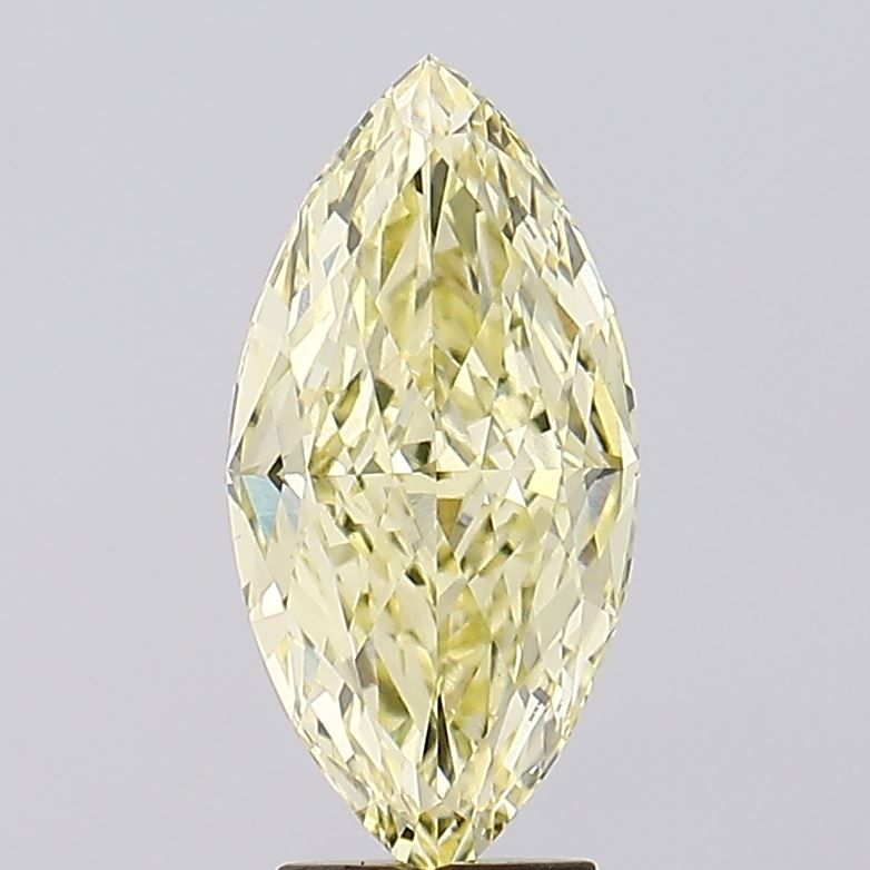 Lab-Grown Marquise Diamond - 4.03 Carats, Fancy Intense Yellow Color, VS1 Clarity - Certified by IGI - Report Number: LG628436340