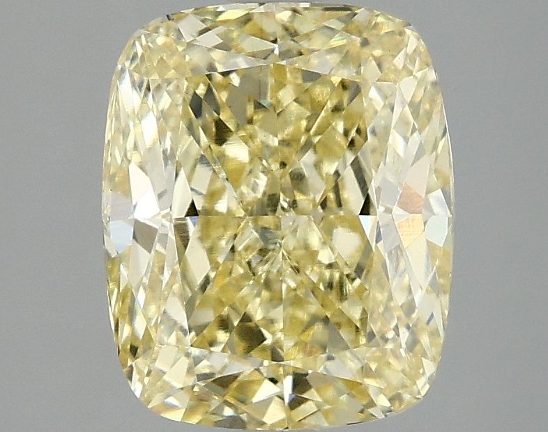Lab-Grown Cushion Diamond - 3.01 Carats, Fancy Vivid Yellow Color, VVS2 Clarity - Certified by IGI - Report Number: LG687583275