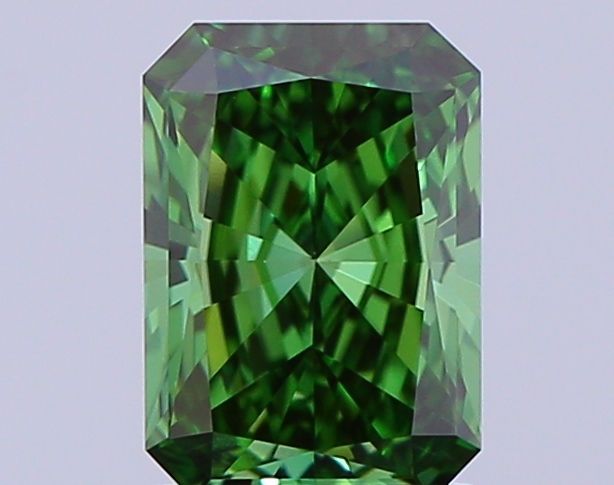 Lab-Grown Radiant Diamond - 1.05 Carats, Fancy Vivid Green Color, VVS2 Clarity - Certified by IGI - Report Number: LG656415493