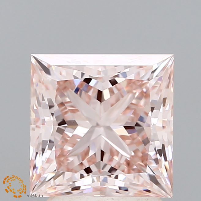 Lab-Grown Princess Diamond - 2.51 Carats, Fancy Pink Color, VVS2 Clarity - Certified by IGI - Report Number: LG626469218
