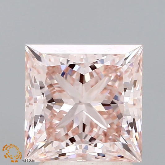 Lab-Grown Princess Diamond - 2.51 Carats, Fancy Pink Color, VVS2 Clarity - Certified by IGI - Report Number: LG626469218
