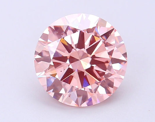 Lab-Grown Round Diamond - 3.0 Carats, Fancy Vivid Pink Color, VS2 Clarity - Certified by IGI - Report Number: LG687508078