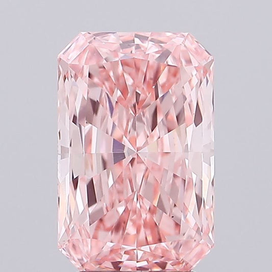 Lab-Grown Radiant Diamond - 2.56 Carats, Fancy Vivid Pink Color, VS1 Clarity - Certified by IGI - Report Number: LG685581211