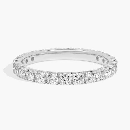 Im Labor gezüchteter französischer Pavé-Ewigkeitsring aus 14 Karat Weißgold (LD1033) (1 Karat)
