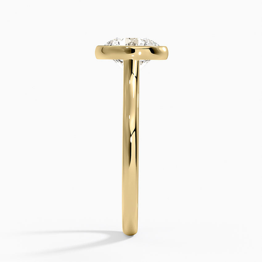 Lab Grown Round Bezel size (US 7) Set 18K Yellow Gold 2.2mm Band Width (6.01ct TCW)