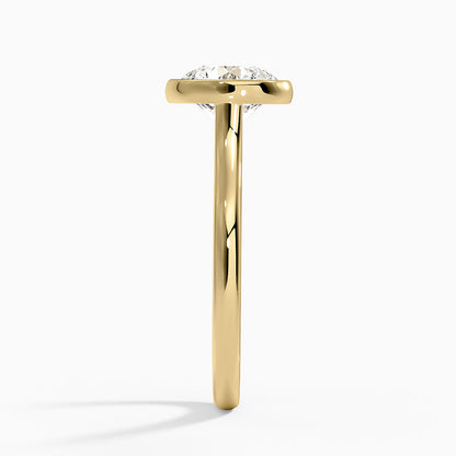Lab Grown Round Bezel size (US 7) Set 18K Yellow Gold 2.2mm Band Width (6.01ct TCW)