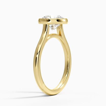 Lab Grown Round Bezel size (US 7) Set 18K Yellow Gold 2.2mm Band Width (6.01ct TCW)
