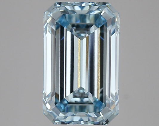 Lab-Grown Emerald Diamond - 4.73 Carats, Fancy Intense Blue Color, VVS2 Clarity - Certified by IGI - Report Number: LG680509954