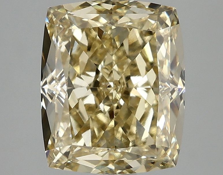 Lab-Grown Cushion Diamond - 3.1 Carats, Fancy Intense Yellow Color, VVS2 Clarity - Certified by IGI - Report Number: LG668454698