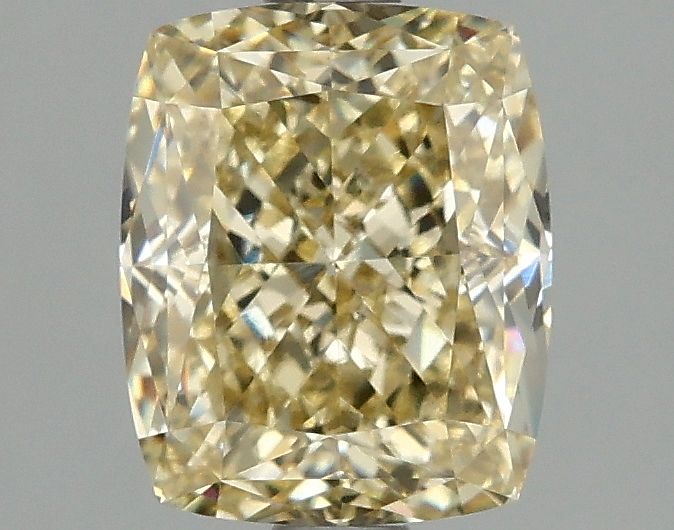 Lab-Grown Cushion Diamond - 2.07 Carats, Fancy Yellow Color, VVS2 Clarity - Certified by IGI - Report Number: LG662415851