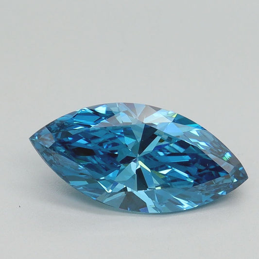 Lab-Grown Marquise Diamond - 1.5 Carats, Fancy Vivid Blue Color, VVS2 Clarity - Certified by IGI - Report Number: LG512239338