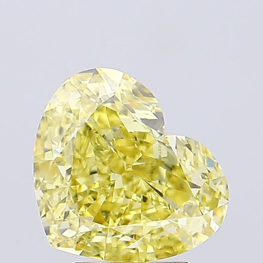 Lab-Grown Heart Diamond - 6.5 Carats, Fancy Intense Brownish Yellow Color, VVS2 Clarity - Certified by IGI - Report Number: LG625454657