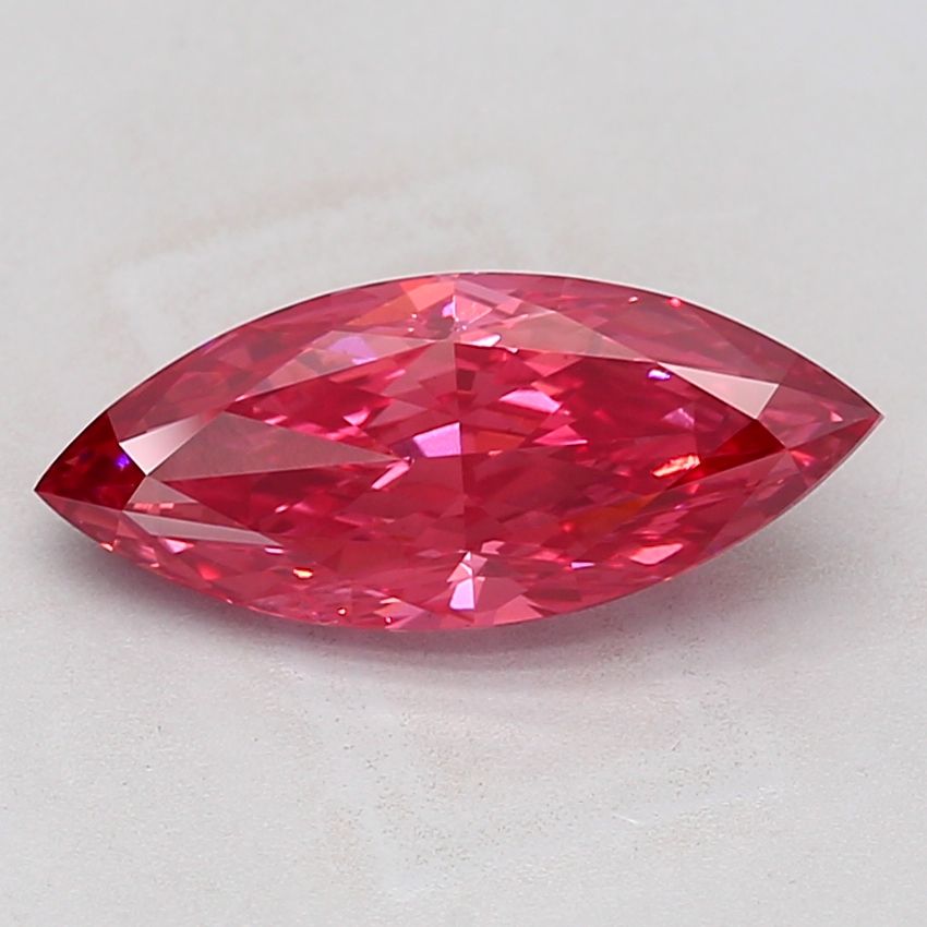 Lab-Grown Marquise Diamond - 3.66 Carats, Fancy Vivid Pink Color, VS2 Clarity - Certified by IGI - Report Number: LG683519232
