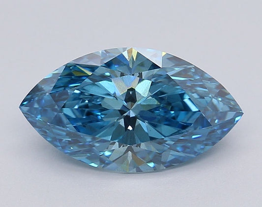 Lab-Grown Marquise Diamond - 2.02 Carats, Fancy Vivid Blue Color, VS2 Clarity - Certified by IGI - Report Number: LG616403388