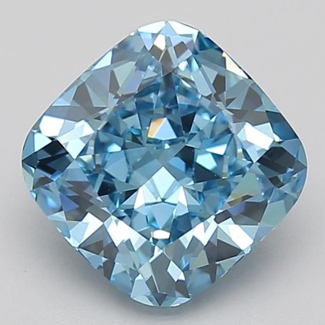 Lab-Grown Cushion Diamond - 2.1 Carats, Fancy Vivid Blue Color, VVS2 Clarity - Certified by IGI - Report Number: LG667453654