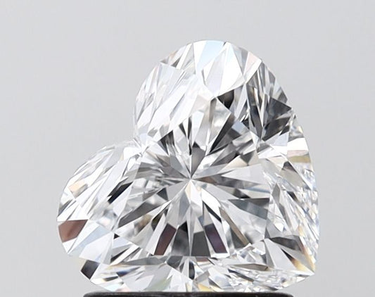 Lab-Grown Heart Diamond - 1.5 Carats, D Color, VVS2 Clarity - Certified by IGI - Report Number: LG682501886