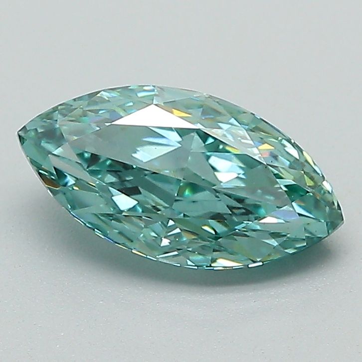 Lab-Grown Marquise Diamond - 1.14 Carats, Fancy Vivid Green Color, VS1 Clarity - Certified by IGI - Report Number: LG617418590