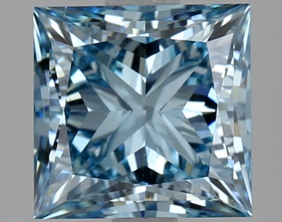 Lab-Grown Princess Diamond - 2.18 Carats, Fancy Vivid Blue Color, VS2 Clarity - Certified by IGI - Report Number: LG635403423