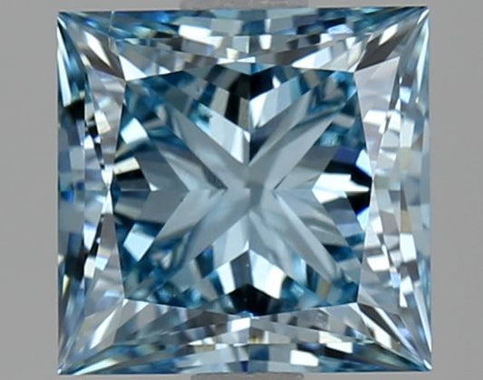Lab-Grown Princess Diamond - 2.18 Carats, Fancy Vivid Blue Color, VS2 Clarity - Certified by IGI - Report Number: LG635403423