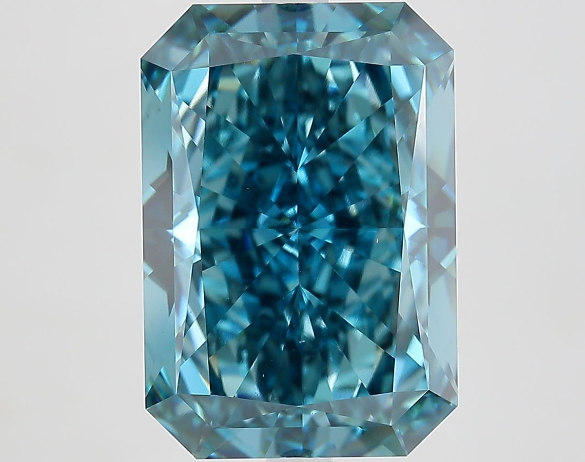 Lab-Grown Radiant Diamond - 8.53 Carats, Fancy Vivid Blue Color, VS1 Clarity - Certified by IGI - Report Number: LG683581961