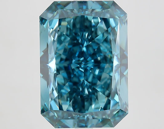 Lab-Grown Radiant Diamond - 8.53 Carats, Fancy Vivid Blue Color, VS1 Clarity - Certified by IGI - Report Number: LG683581961