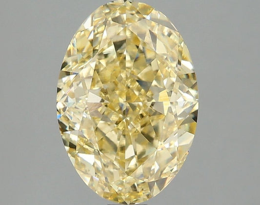 Lab-Grown Oval Diamond - 2.96 Carats, Fancy Intense Yellow Color, VVS2 Clarity - Certified by IGI - Report Number: LG677567728