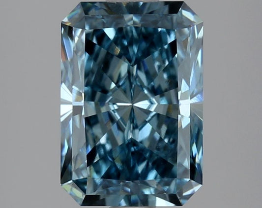 Lab-Grown Radiant Diamond - 2.49 Carats, Fancy Vivid Blue Color, VS1 Clarity - Certified by IGI - Report Number: LG634441423
