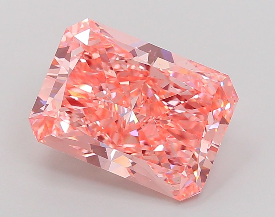 Lab-Grown Radiant Diamond - 5.06 Carats, Fancy Vivid Pink Color, VS1 Clarity - Certified by IGI - Report Number: LG678549551