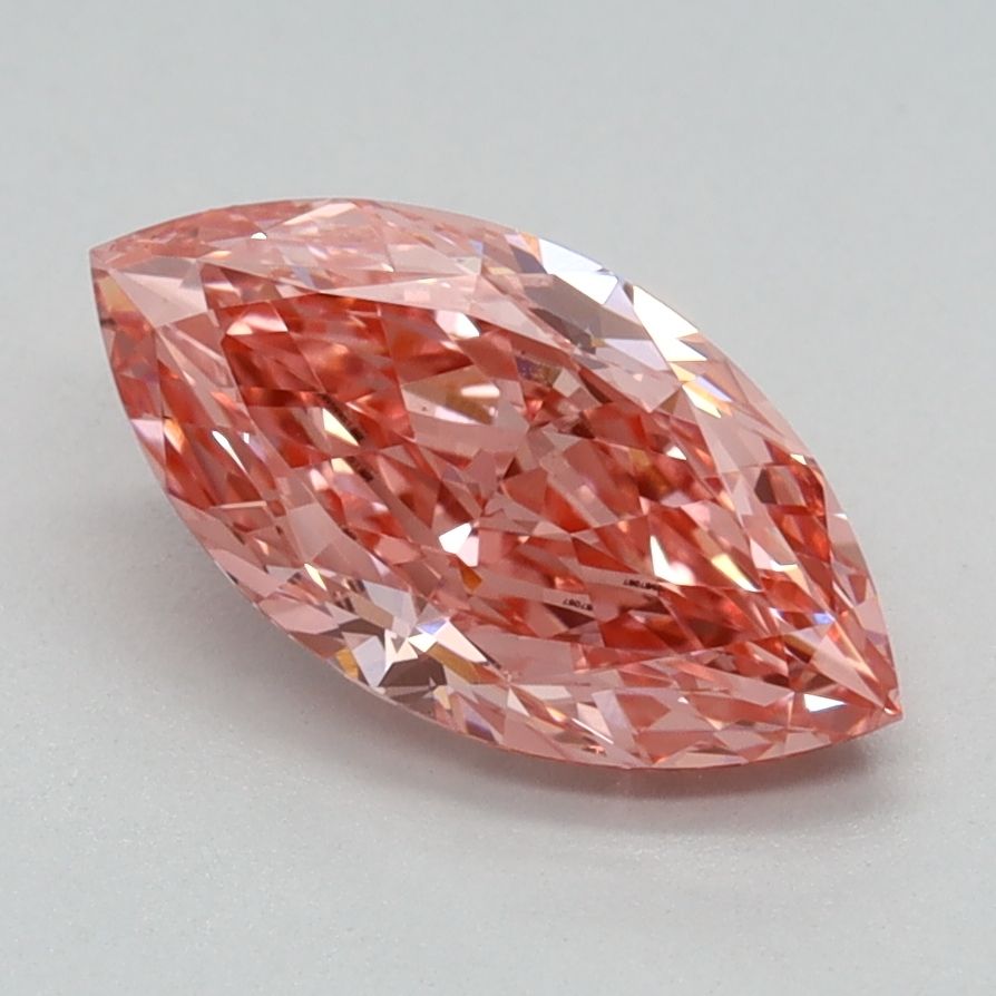 Lab-Grown Marquise Diamond - 1.22 Carats, Fancy Vivid Pink Color, VVS2 Clarity - Certified by IGI - Report Number: LG680587067