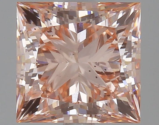 Lab-Grown Princess Diamond - 2.92 Carats, Fancy Intense Pink Color, SI1 Clarity - Certified by IGI - Report Number: LG624436978