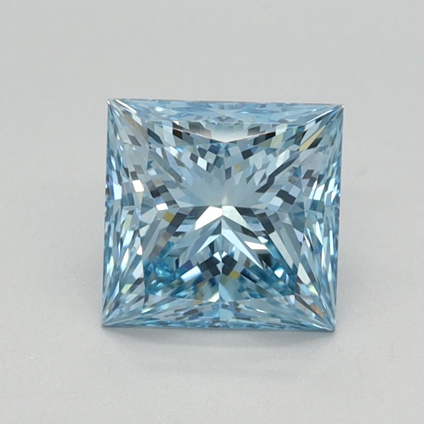 Lab-Grown Princess Diamond - 1.08 Carats, Fancy Vivid Blue Color, VVS1 Clarity - Certified by IGI - Report Number: LG613350710