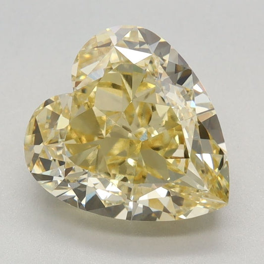 Lab-Grown Heart Diamond - 3.05 Carats, Fancy Intense Yellow Color, VVS2 Clarity - Certified by IGI - Report Number: LG635488595