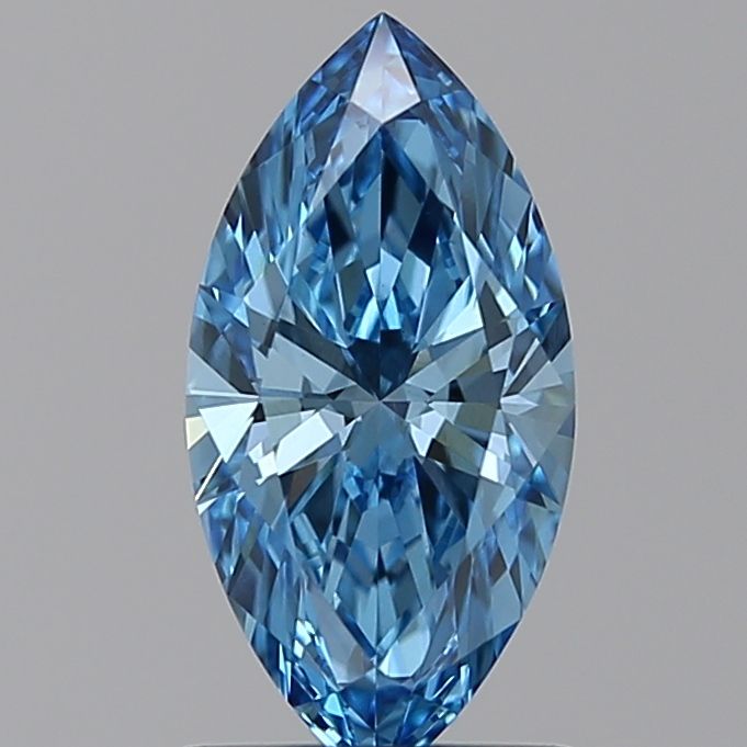 Lab-Grown Marquise Diamond - 1.04 Carats, Fancy Vivid Blue Color, VS1 Clarity - Certified by IGI - Report Number: LG585335293