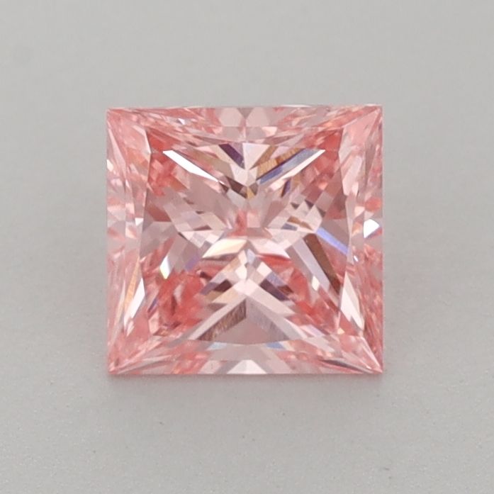 Lab-Grown Princess Diamond - 0.82 Carats, Fancy Vivid Pink Color, VS1 Clarity - Certified by IGI - Report Number: LG651444248