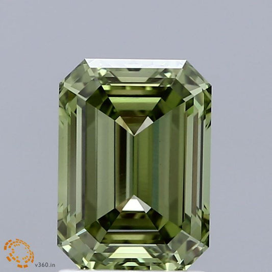 Lab-Grown Emerald Diamond - 2.1 Carats, Fancy Vivid Green Color, VVS2 Clarity - Certified by IGI - Report Number: LG670481978
