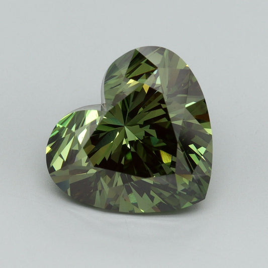 Lab-Grown Heart Diamond - 8.02 Carats, Fancy Vivid Green Color, VS1 Clarity - Certified by IGI - Report Number: LG640412538