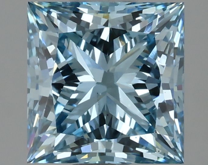 Lab-Grown Princess Diamond - 2.02 Carats, Fancy Vivid Blue Color, VS2 Clarity - Certified by IGI - Report Number: LG633474259