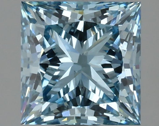 Lab-Grown Princess Diamond - 2.02 Carats, Fancy Vivid Blue Color, VS2 Clarity - Certified by IGI - Report Number: LG633474259