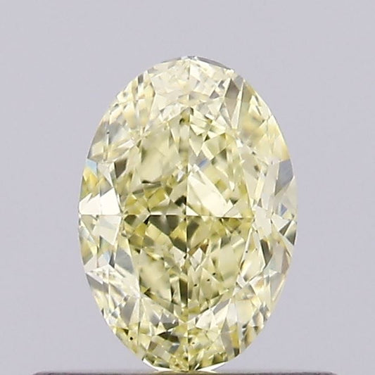 Lab-Grown Oval Diamond - 0.49 Carats, Fancy Yellow Color, VS1 Clarity - Certified by IGI - Report Number: LG638499141