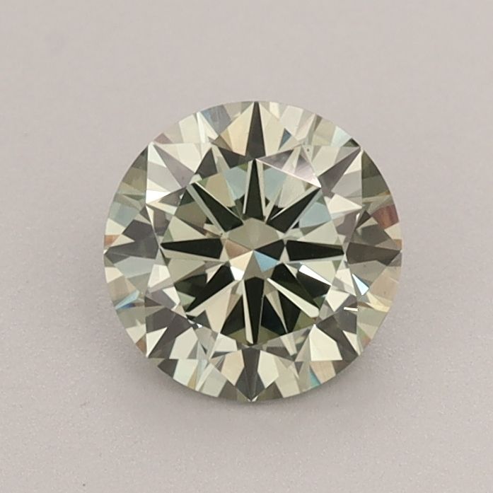 Lab-Grown Round Diamond - 0.76 Carats, Fancy Vivid Green Color, VS1 Clarity - Certified by IGI - Report Number: LG636402324